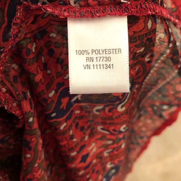 Converse Sheer Printed V Neck Button Down Blouse - Picture 4 of 4